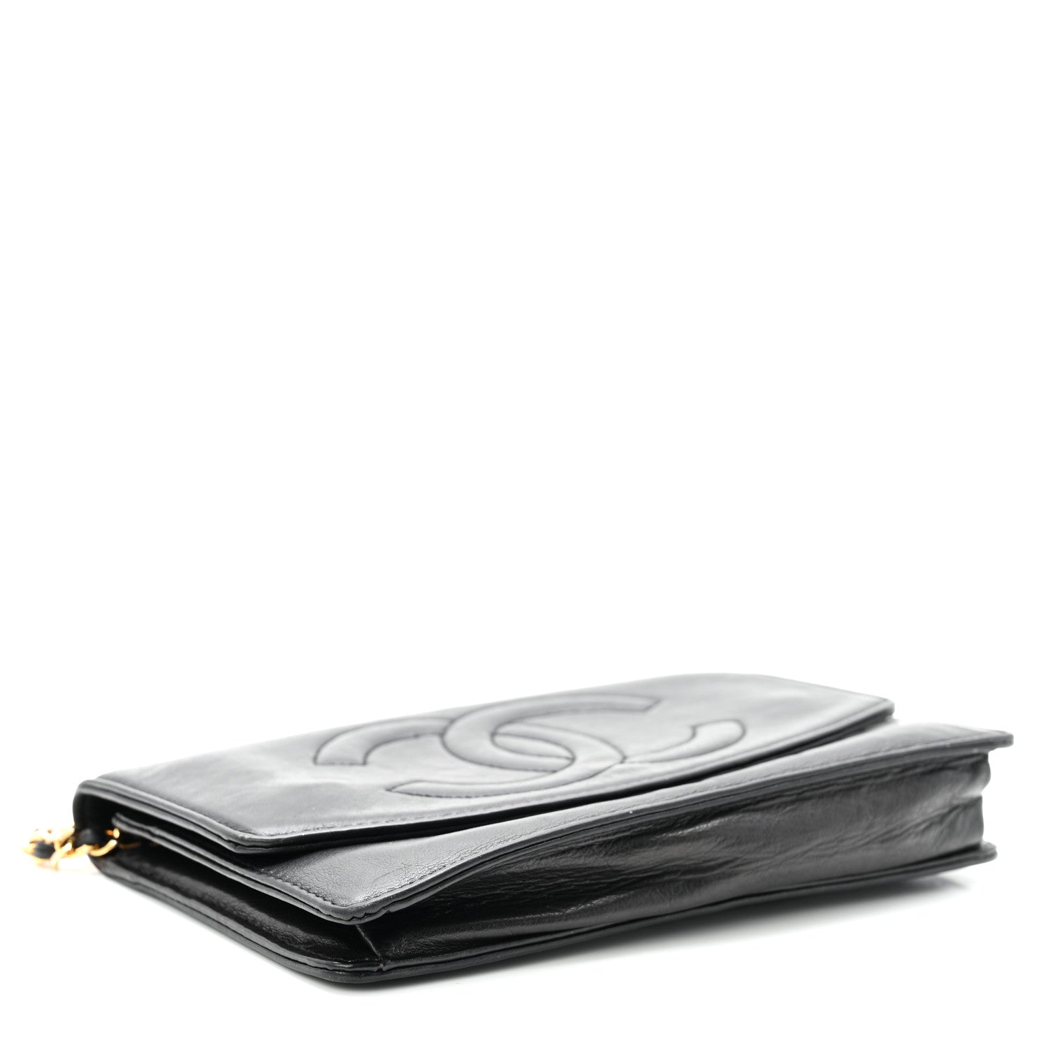 Lambskin Timeless CC Wallet On Chain WOC Black