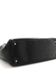 Calfskin Cerf Executive Shopper Tote Black