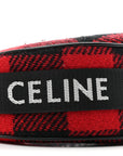 Wool Tartan Medium Ava Triomphe Shoulder Bag Red Black