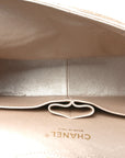 Iridescent Caviar Quilted Jumbo Double Flap Beige