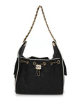 Braided Raffia Calfskin Small CHNL 25 Handbag Black White