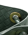 Nappa Intrecciato Medium Andiamo Shoulder Bag Aloe