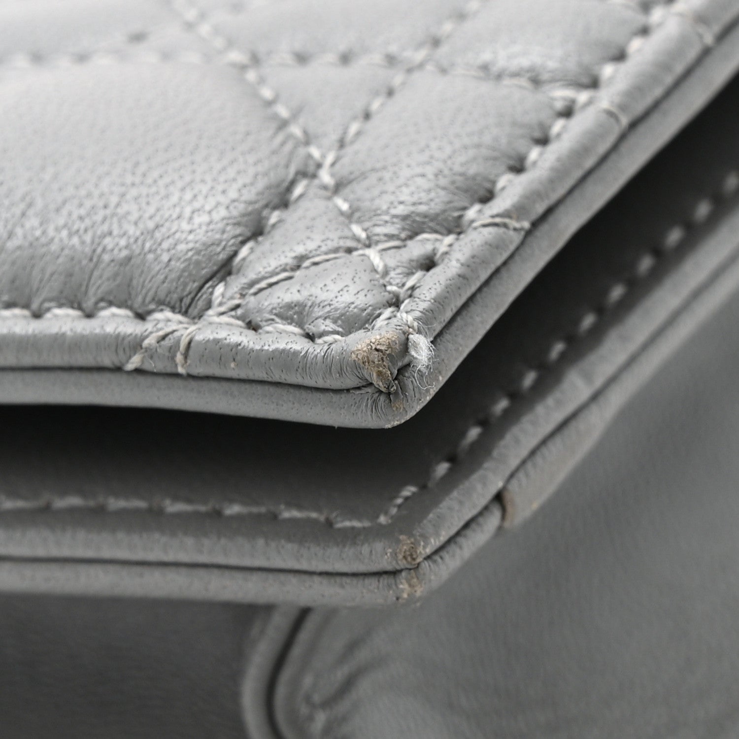 Lambskin Cannage Lady D1OR Convertible Clutch Grey
