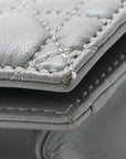 Lambskin Cannage Lady D1OR Convertible Clutch Grey