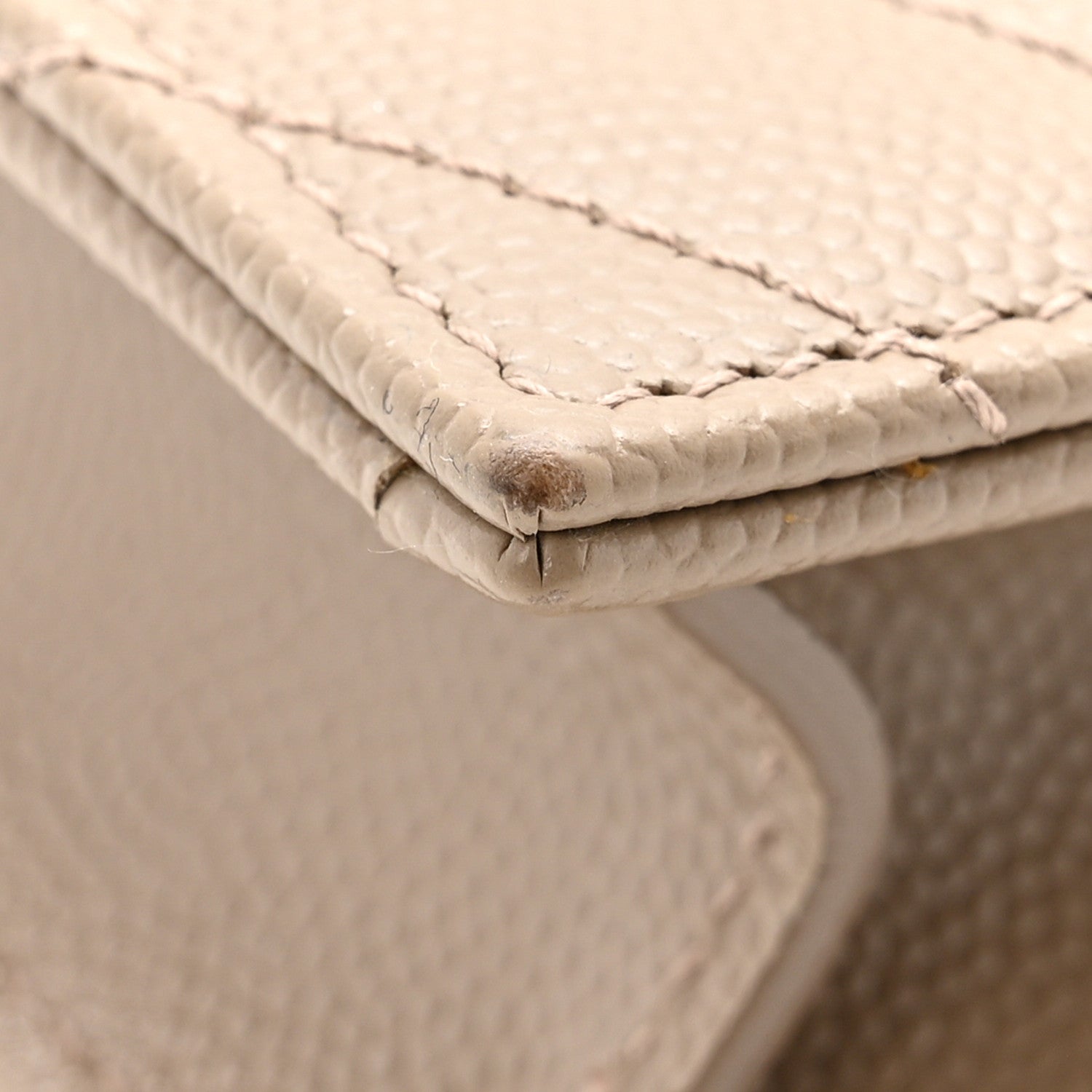 Grain De Poudre Matelasse Chevron Monogram Envelope Chain Wallet Dark Beige