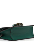 Dollar Calfskin Crystal Mini Dionysus Top Handle Bag Emerald