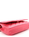 Caviar Quilted Wallet On Chain WOC Dark Pink