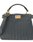 Vitello King Shiny Nappa Intreccio Petite Peekaboo I SEE U Satchel Tempesta