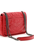 Crinkled Calfskin Matelasse Monogram Baby Niki Chain Satchel Rouge Eros
