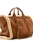 Lambskin Shearling Medium Deauville Tote Brown