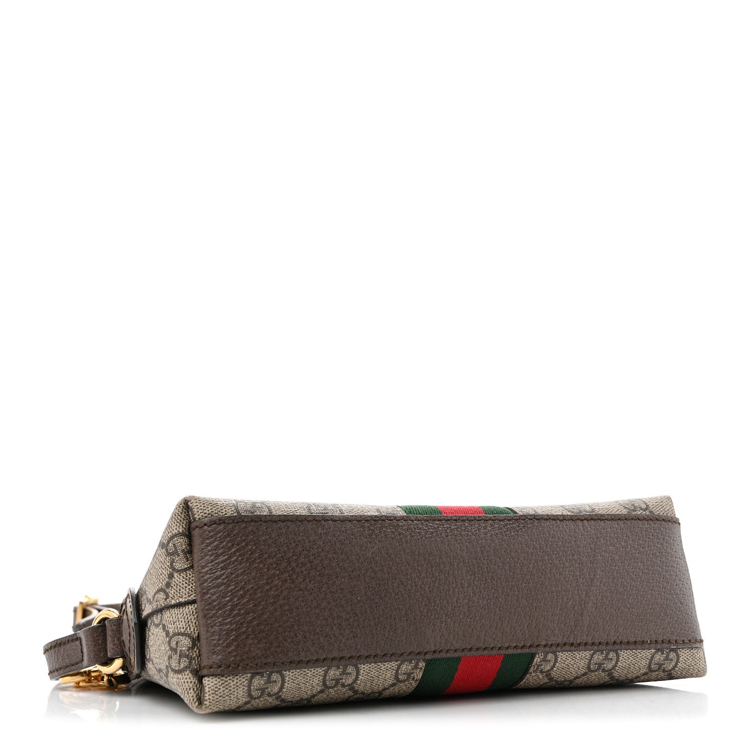 GG Supreme Monogram Textured Dollar Calfskin Web Small Ophidia Dome Shoulder Bag Beige Ebony New Acero