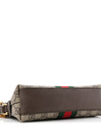GG Supreme Monogram Textured Dollar Calfskin Web Small Ophidia Dome Shoulder Bag Beige Ebony New Acero
