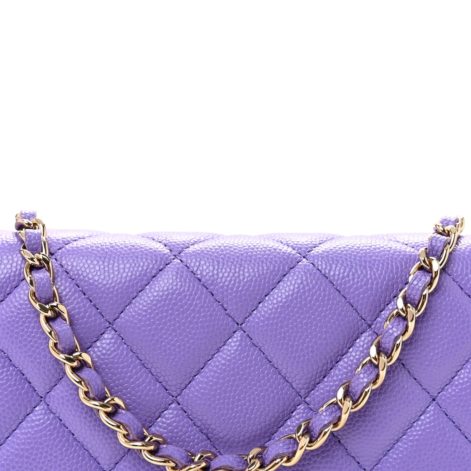 Caviar Quilted Wallet On Chain WOC Purple