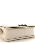Calfskin Quilted Medium Boy Flap White