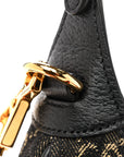 Jacquard Black Denim GG Monogram Textured Dollar Calfskin Mini Jackie 1961 Hobo Black Ivory