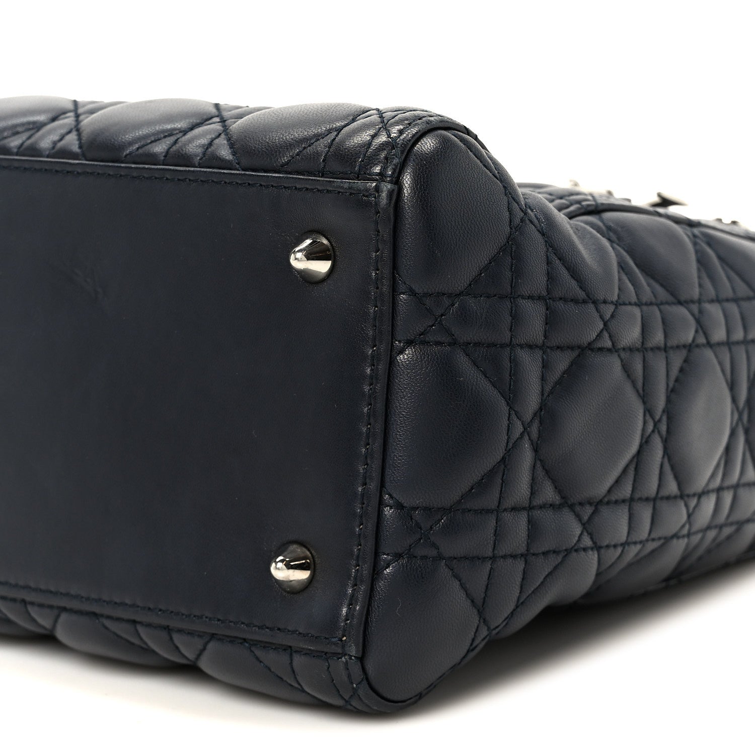 Lambskin Cannage Medium Lady D1OR Navy Blue