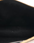 Coated Canvas Medium La Greca Signature Pouch Black Caramel