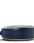 Azalea Calfskin Matelasse Diagonal Mini Torchon GG Marmont Round Shoulder Bag Blue Agata Mystic White