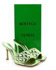 Metallic Nappa Reflection Matelasse Padded Mule Sandals 37 Pistachio