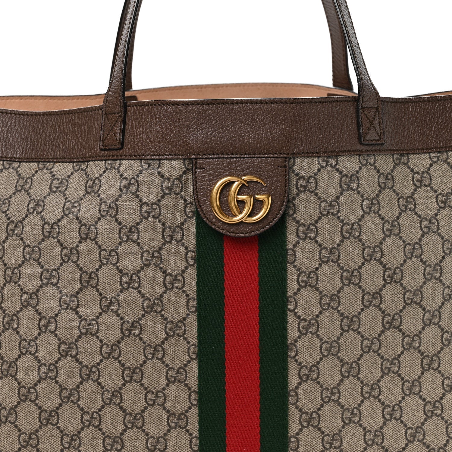 GG Supreme Monogram Web Ophidia Tote Brown