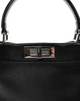 Vitello Seta Snakeskin Crocodile Monster Eyes Medium Peekaboo Iconic Satchel Black Girasole