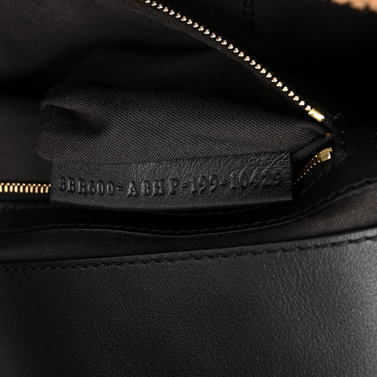 Shearling Vitello Dolce Macro FF 1974 Baguette Tobacco Black