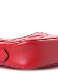 Calfskin Matelasse Mini GG Marmont Chain Shoulder Bag Hibiscus Red