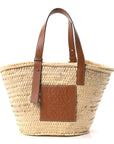 Raffia Basket Tote Bag Natural Tan