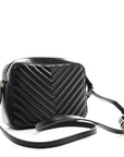 Calfskin Matelasse Monogram Lou Camera Bag Black