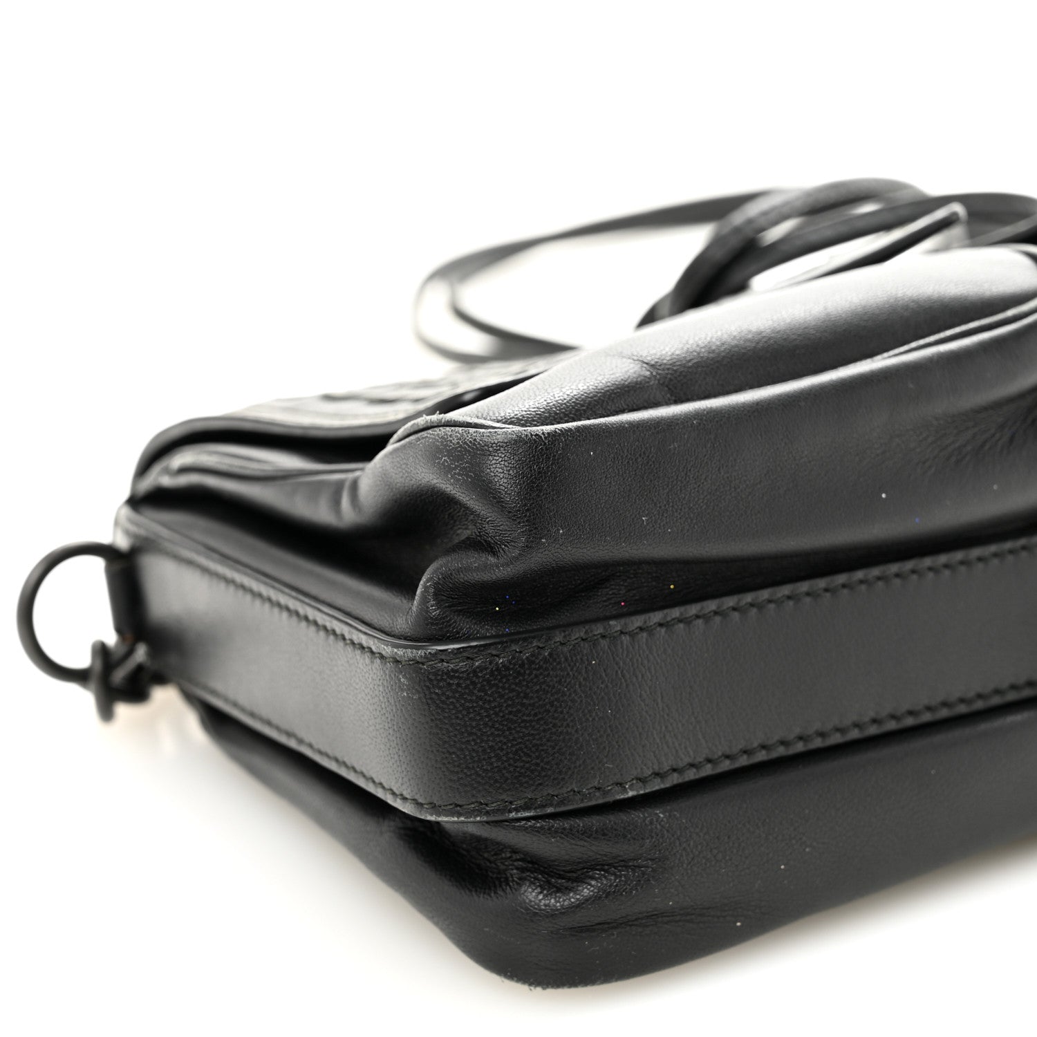 Nappa Intrecciato Small Double Pocket Flap Black