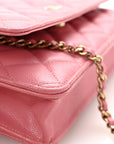 Caviar Quilted Wallet on Chain WOC Pink