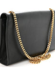 Smooth Calfskin Medium Classic Monogram Kate Tassel Satchel Black