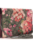GG Supreme Monogram Blooms Mini Dionysus Chain Wallet Beige Multicolor Dry Rose