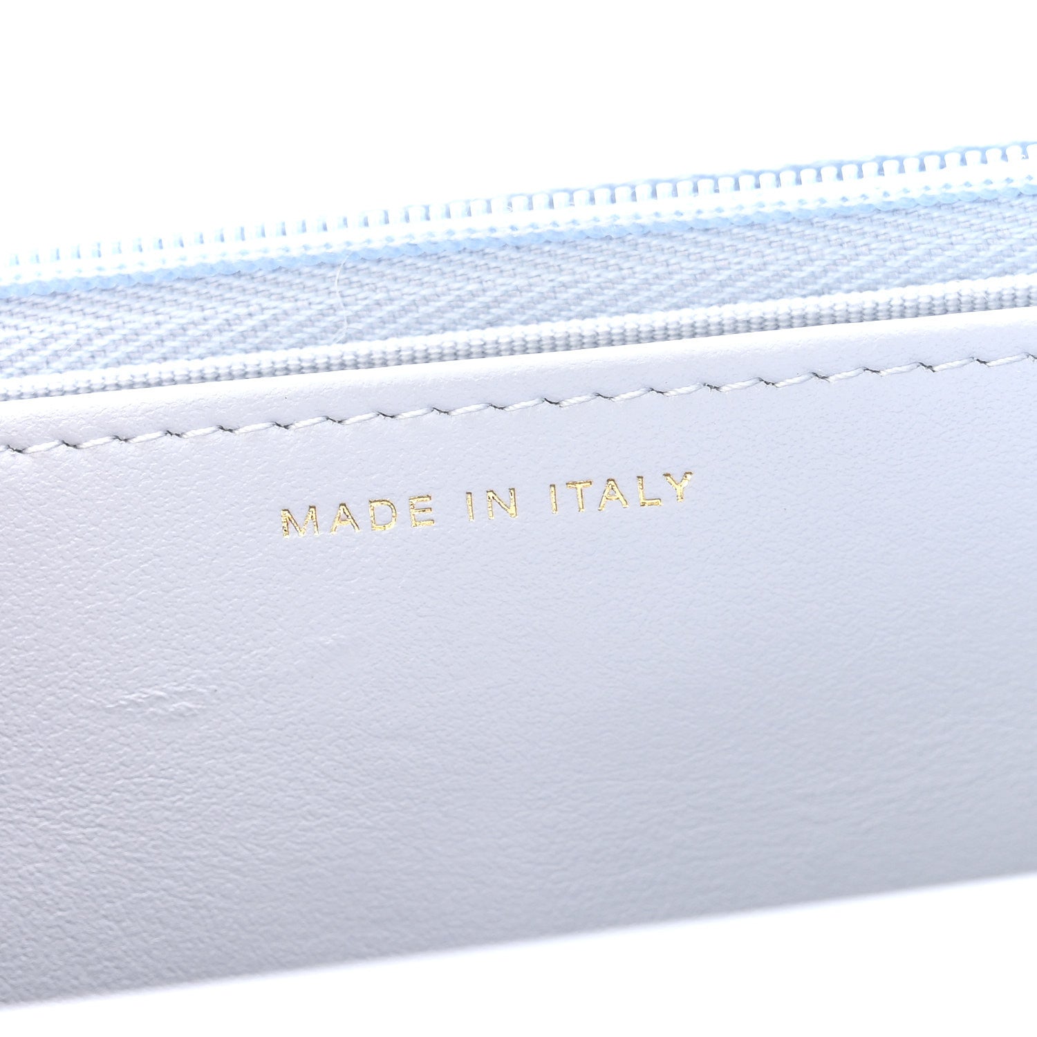 Lambskin Quilted Hearts CC Wallet On Chain WOC Light Blue