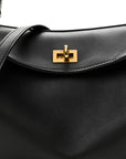 Natural Smooth Calfskin Small Rodeo Top Handle Handbag Black