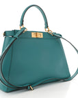Vitello Morgan Fabric Jacquard Pequin Medium Peekaboo Iconic Satchel Lago Tobacco Black