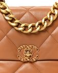 Lambskin Quilted Large CHNL 19 Flap Brown