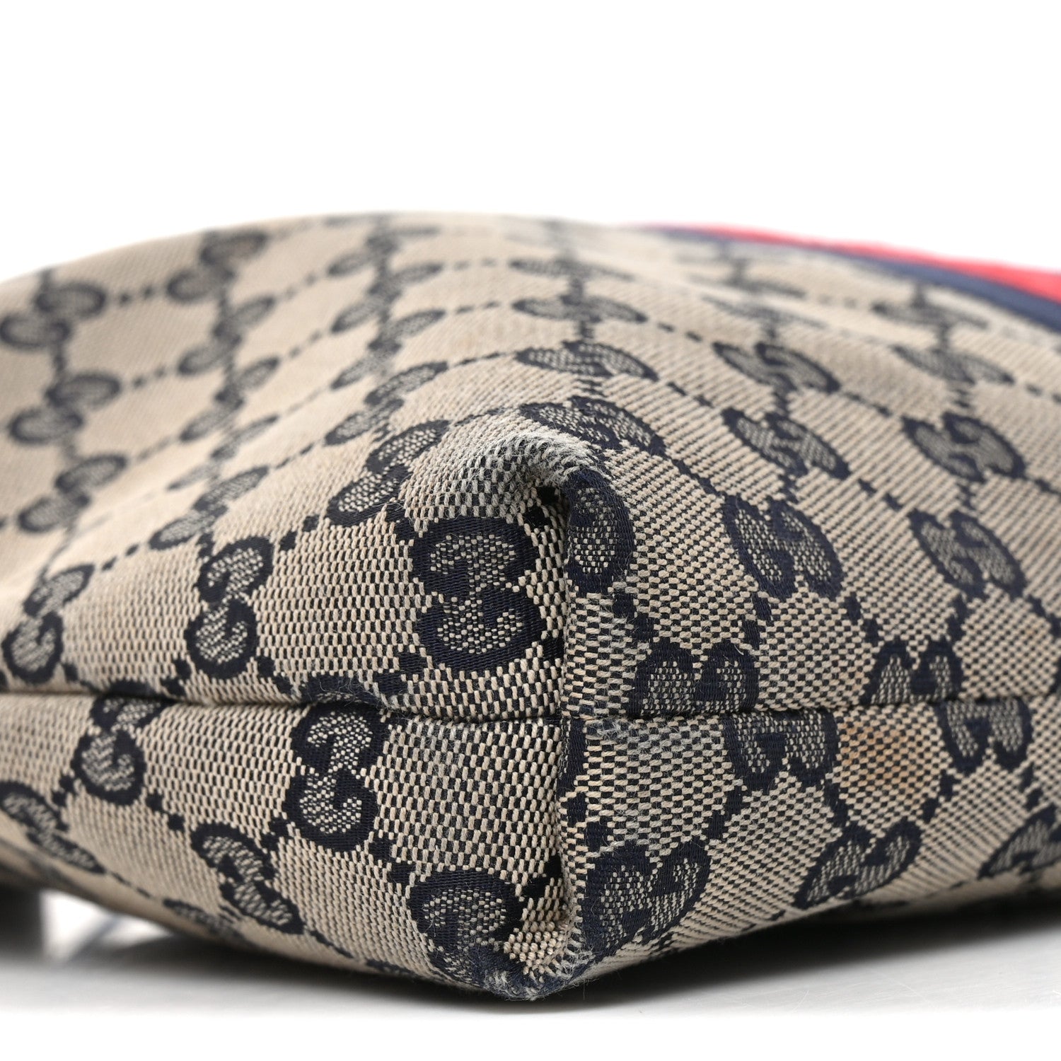 GG Supreme Monogram Web Flat Messenger Bag Navy