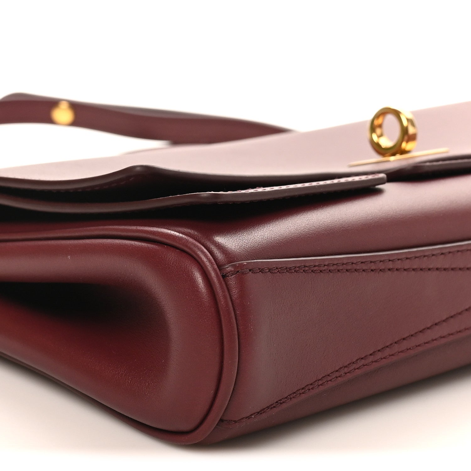 Smooth Calfskin Small Bel Air Clutch On Strap Dark Burgundy