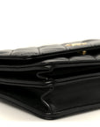 Lambskin Quilted CC Pearl Enamel Clutch on Chain WOC Black