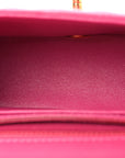 Lambskin Chevron Quilted Mini Square Flap  Pink