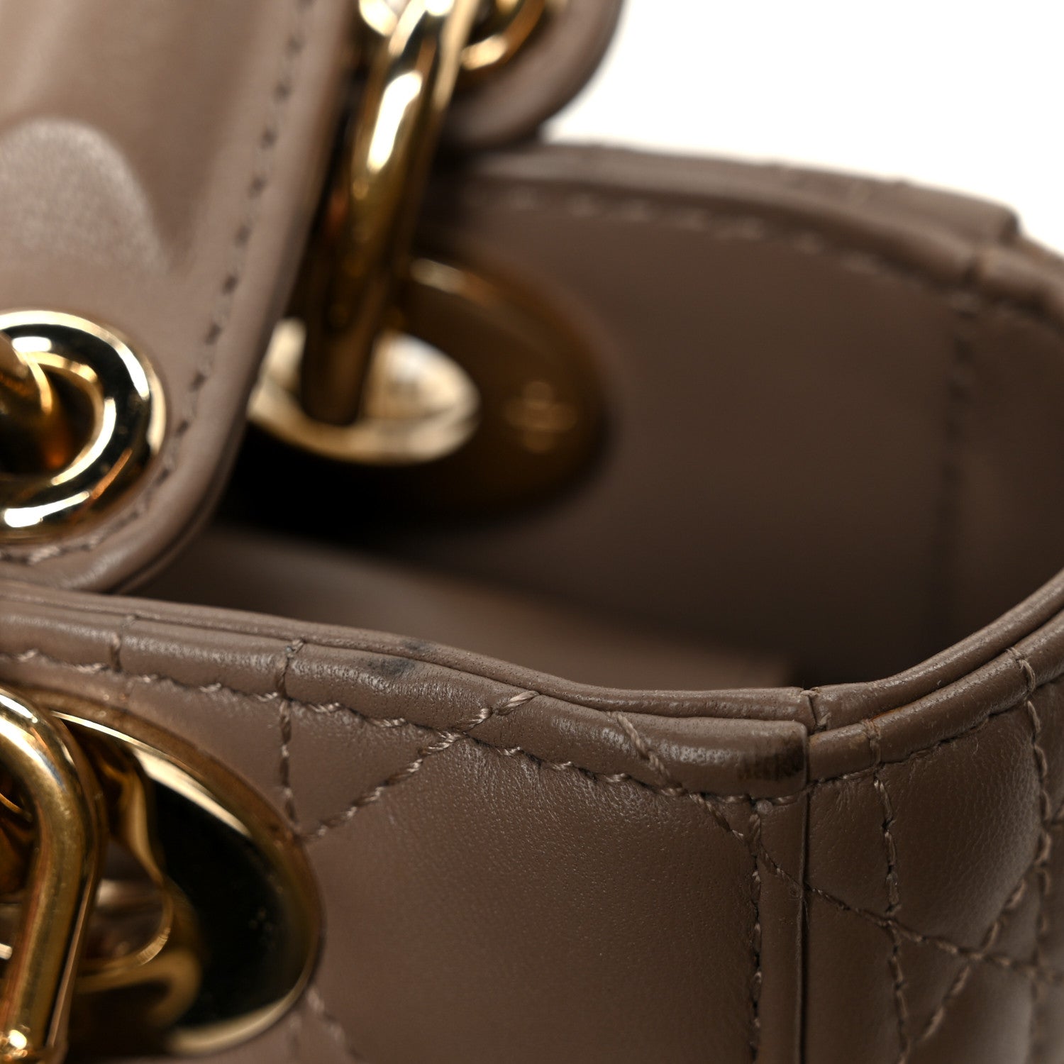 Lambskin Cannage Small My ABCD1OR Lady D1OR Warm Taupe