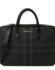 London Check Ainsworth Briefcase Dark Charcoal