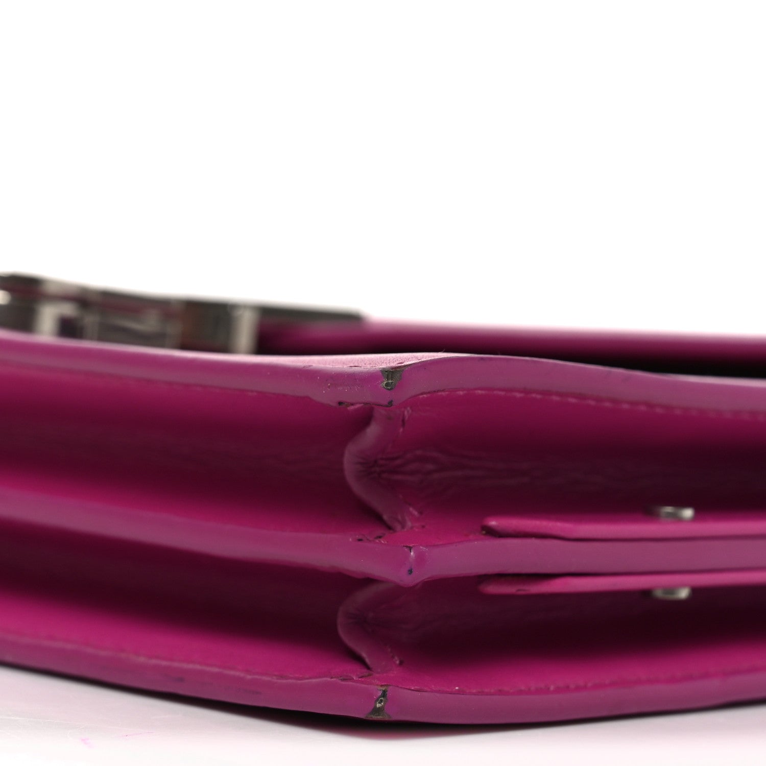 Smooth Calfskin Monogram Cassandra Clasp Bag Electric Fuchsia