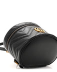 Calfskin Matelasse Chevron Mini GG Marmont Top Handle Bag Black