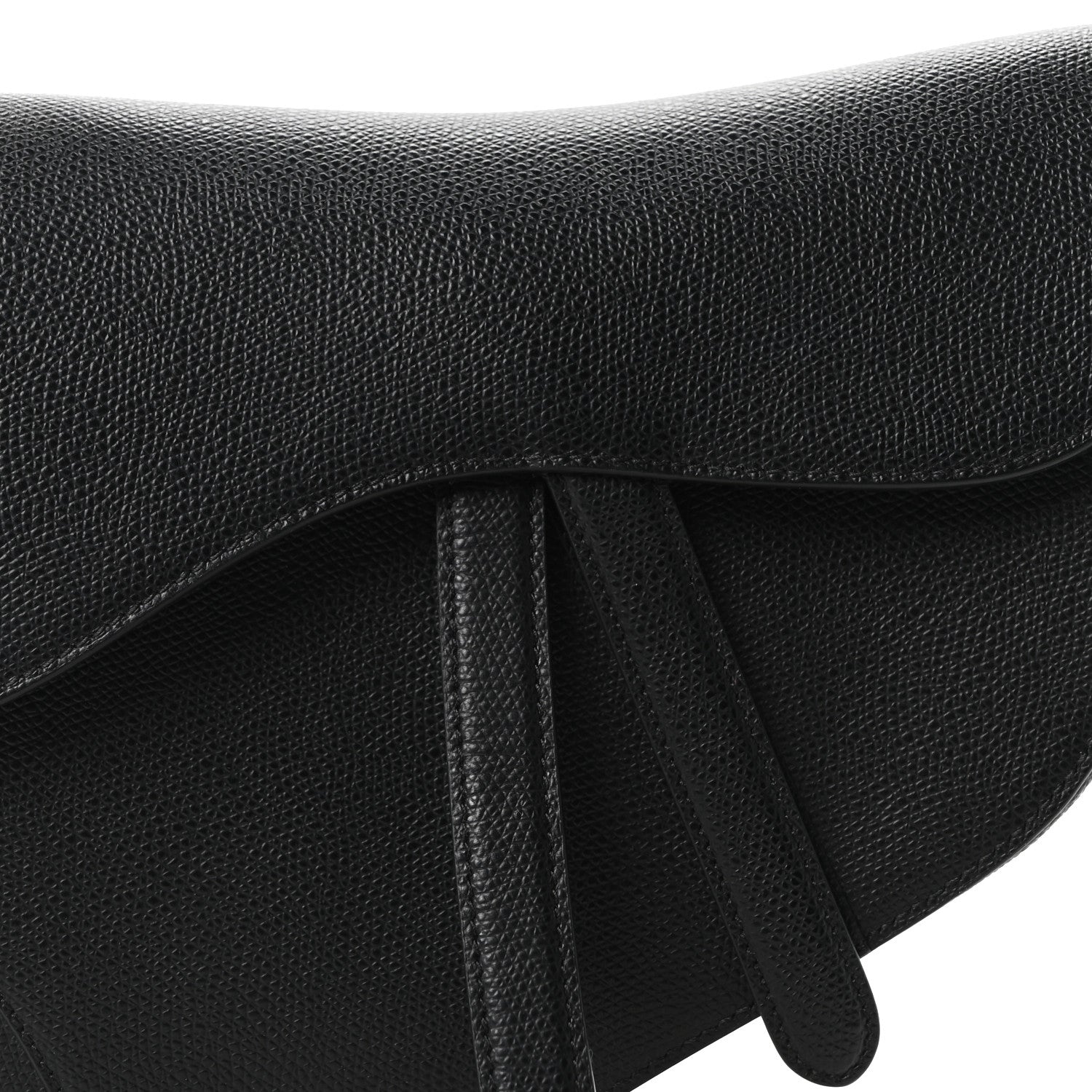 Grained Calfskin Saddle Bag Black