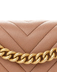 Caviar Chevron Quilted Medium Boy Flap Brown