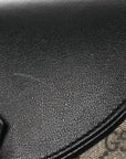 GG Supreme Monogram Calfskin Small Padlock Messenger Shoulder Bag Beige Black Cuir