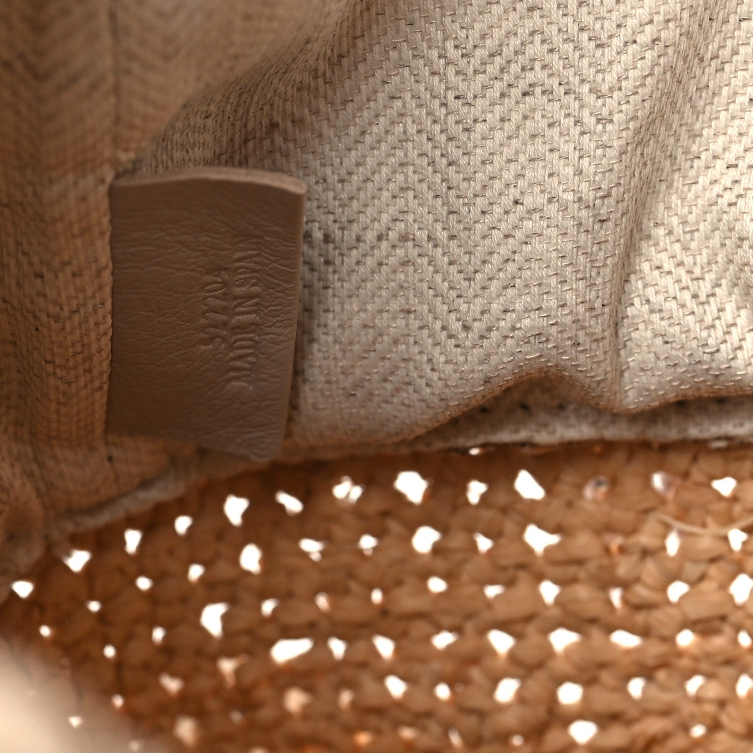 Calfskin Raffia Anagram Paulas Ibiza Pochette Bag Natural Tan