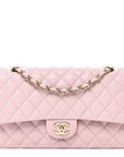 Caviar Quilted Medium Double Flap Light Pink